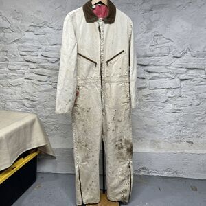 Walls Thrashed Distressed Insulated Coveralls Blizzard Pruf Made in USA Vintage